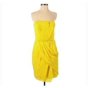 Alli Ro yellow strapless chiffon silk dress NWT size 6